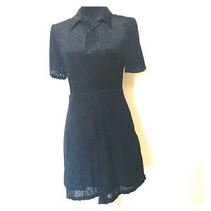 Avec Les Filles Velvet Fit & Flare Mini Dress